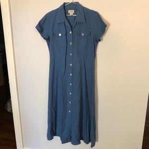 Vintage St. John’s Bay linen maxi shirtdress